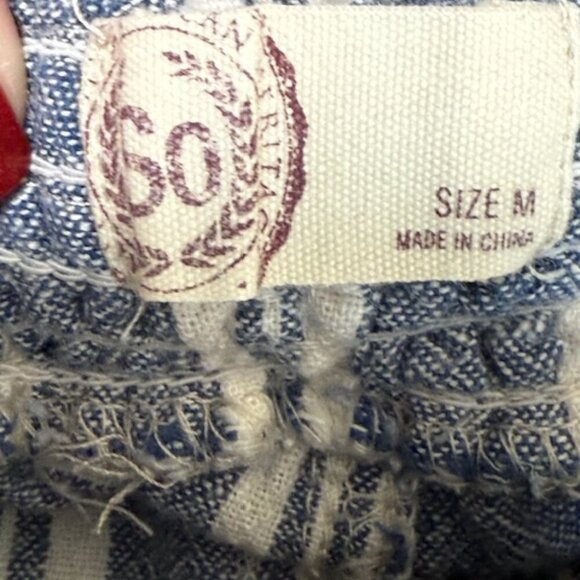 SO Striped Linen Blend Wide Leg Pants Women Med Coastal Beach Summer Lounge - Picture 6 of 12